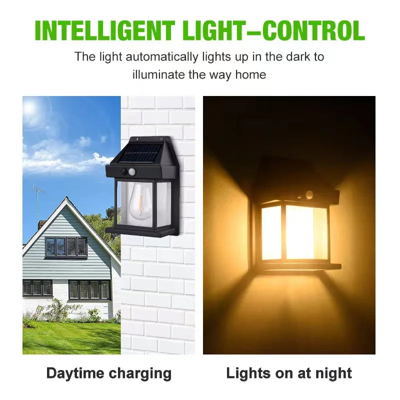 Outdoor Solar Tungsten Wall Light with Motion Sensor IP65 Waterproof